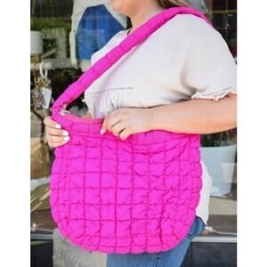 Chic Fuchsia Quilted Tote Bag